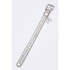 Ball Chain Crystal Dog Collar - Silver